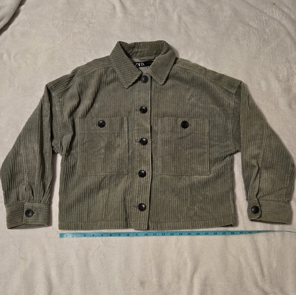 Zara Sage Green Corduroy Jacket